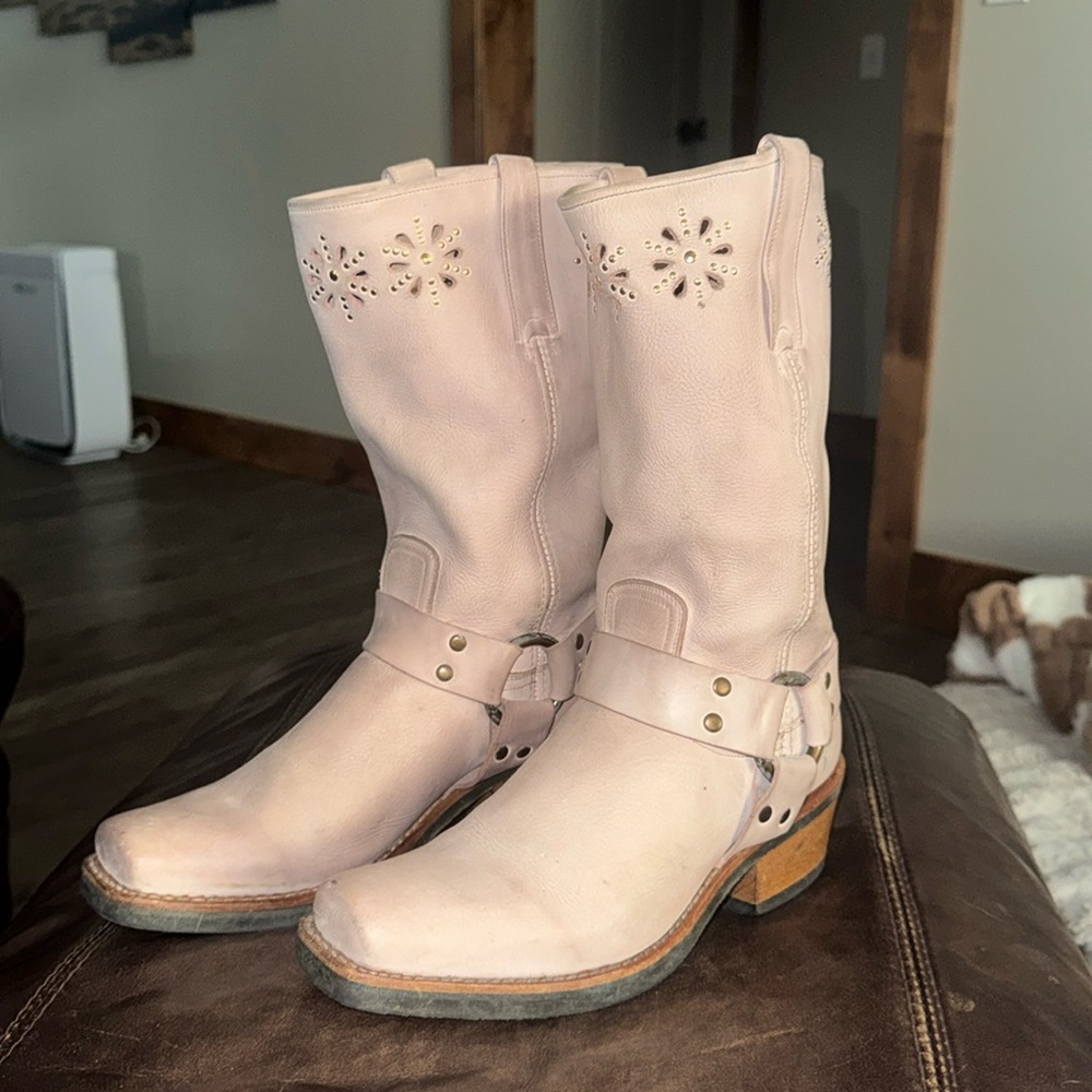 Blush Frye Western Boots
